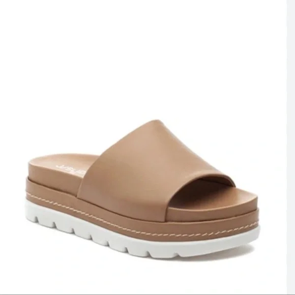 NWT J/SLIDES BIBBY Nude Leather Sandal - Picture 1 of 15